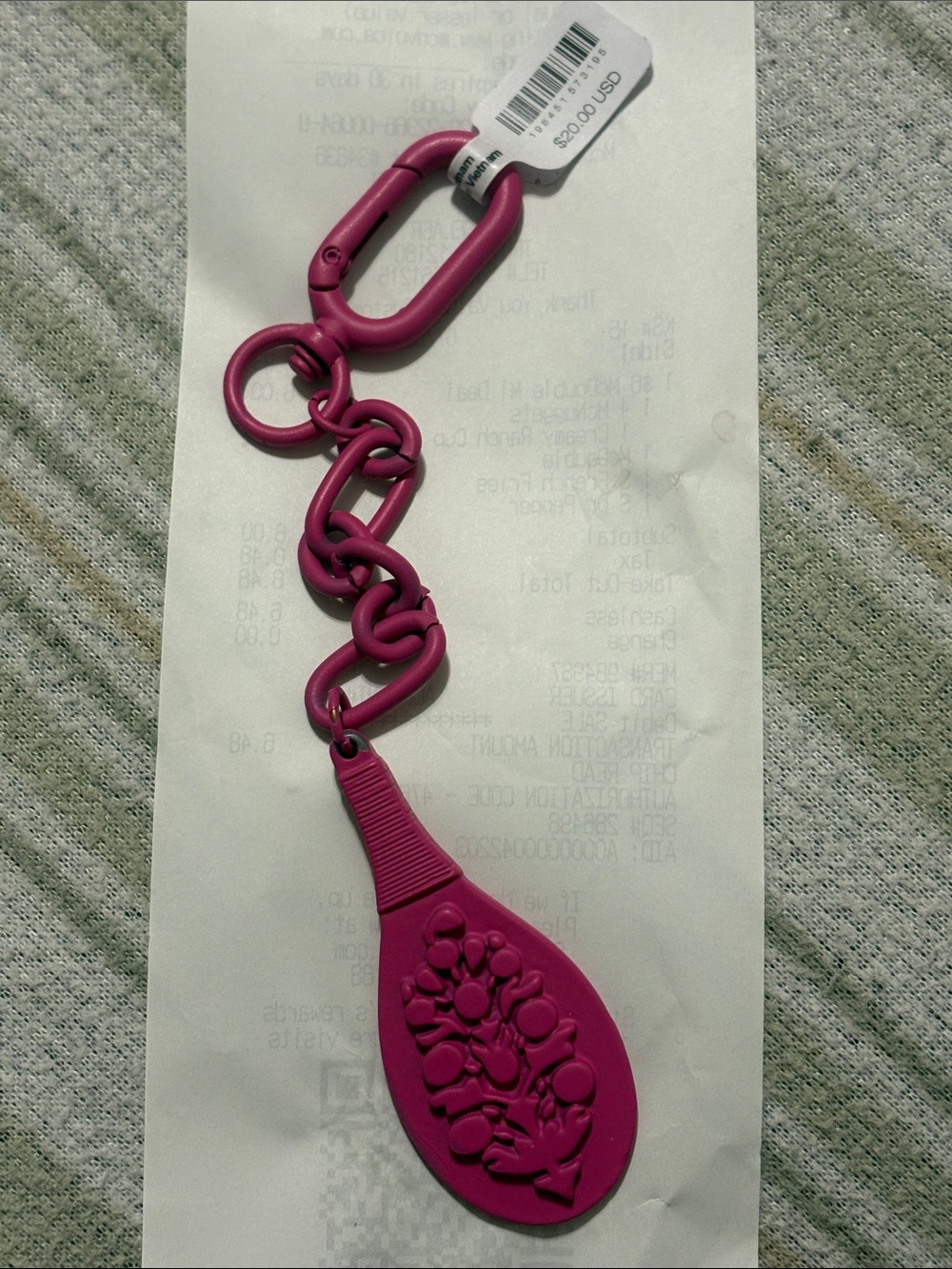 Free People Fuchsia Floral Chain Key & Card Holder